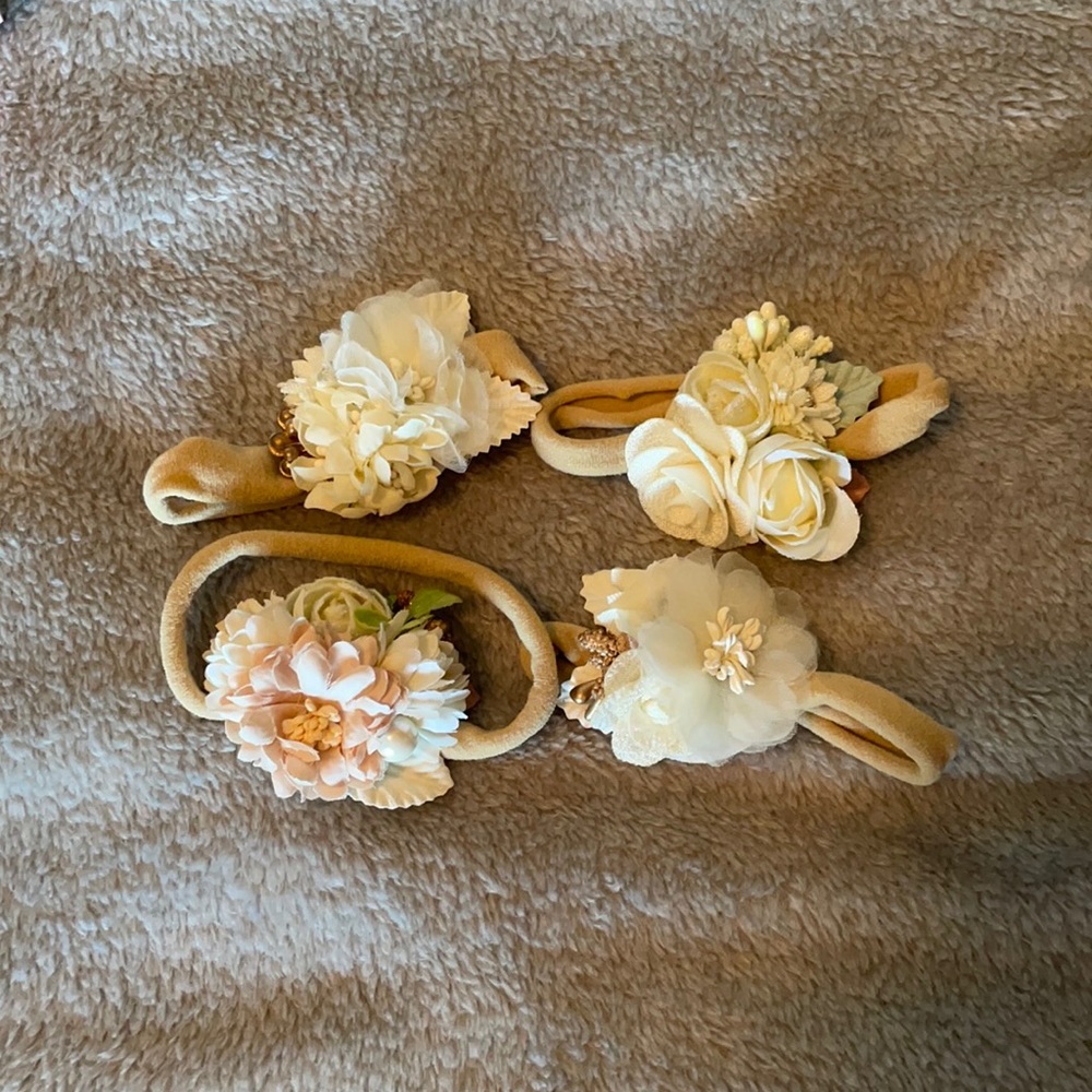 Floral newborn bows